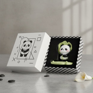 可爱熊猫磁吸隐形眼镜盒便携防漏美瞳收纳盒男女通用