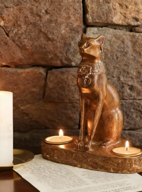 复古埃及猫神树脂摆件