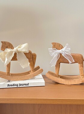 木质摇摆木马装饰摆件