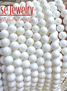 白贝壳散珠 白色贝珠圆珠半成品 手工编织手链项链饰品配件
