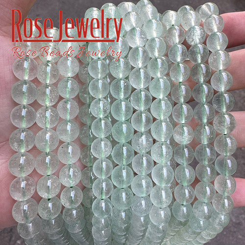 浅绿草莓晶散珠绿水晶圆珠手工串珠子diy手链项链耳饰配件