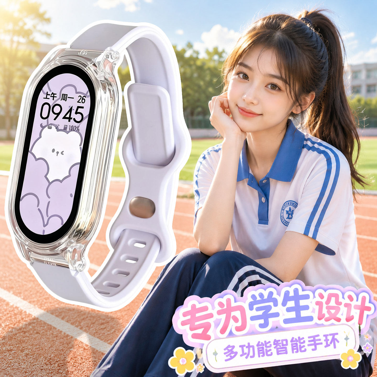 初高中学生智能手环电子手表女款图片