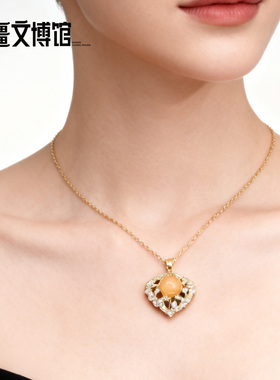 新疆文博馆天然金丝玉胡杨系列耳钉项链永恒守护送女朋友生日礼物