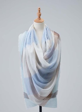 SAINTJOY/上久楷 羊毛围巾 披肩 羊毛 色织灿若繁格 PJS23014