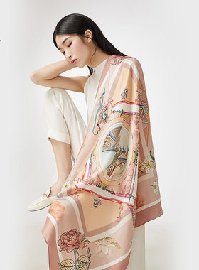 SAINTJOY/上久楷 女式真丝方巾 绸都印象 FJS20004