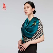 SAINTJOY 上久楷真丝方巾春夏防晒丝绸围巾披肩FJS22011莫兰迪