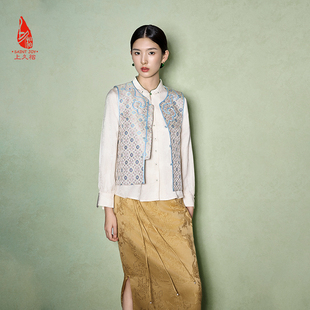 SAINTJOY/上久楷女式宋锦马甲 中式五彩团凤狮花卉锦CY1044207025