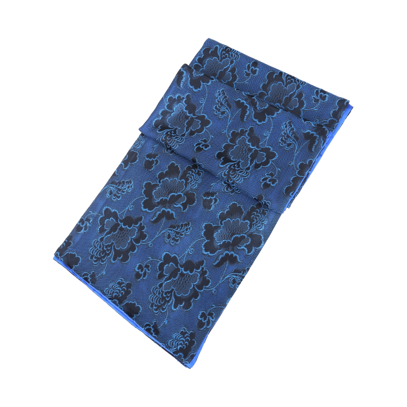 saintjoy/上久楷真丝花罗披肩 蓝蕴宝蓝色sj14024