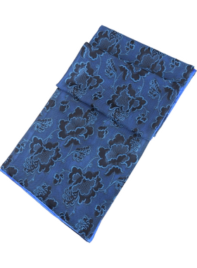 SAINTJOY/上久楷真丝花罗披肩 蓝蕴宝蓝色SJ14024