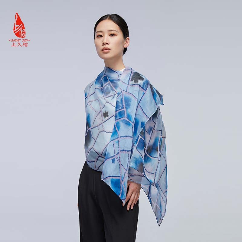 SAINTJOY/上久楷夏季真丝长巾 桑蚕丝 落花韵 CJS22077,服饰配件/皮带/帽子/围巾,围巾/丝巾/披肩,淘宝优惠券,粉丝福利购,淘宝优惠卷