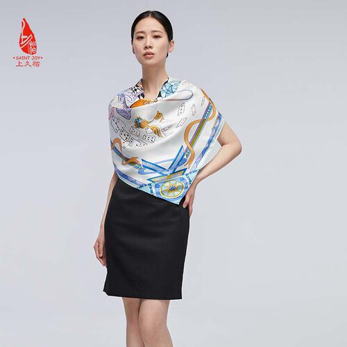 上久楷四季通用女性真丝方巾