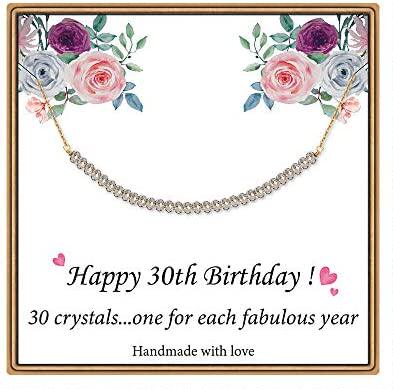 ieflife 30th birthday gifts for women - gem stone bar neckla
