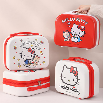 三丽鸥正版Hellokitty行李箱手提化妆品收纳箱便携14寸旅行可登机