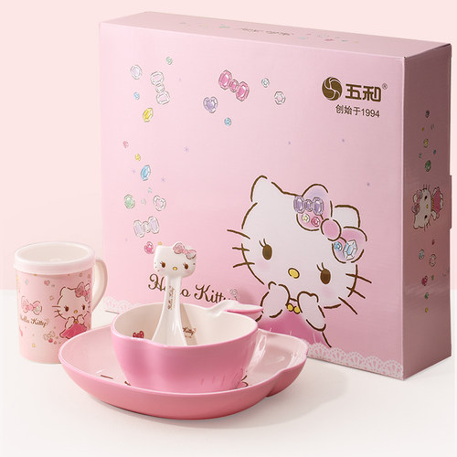 凯蒂猫卡通餐具套装防摔餐具