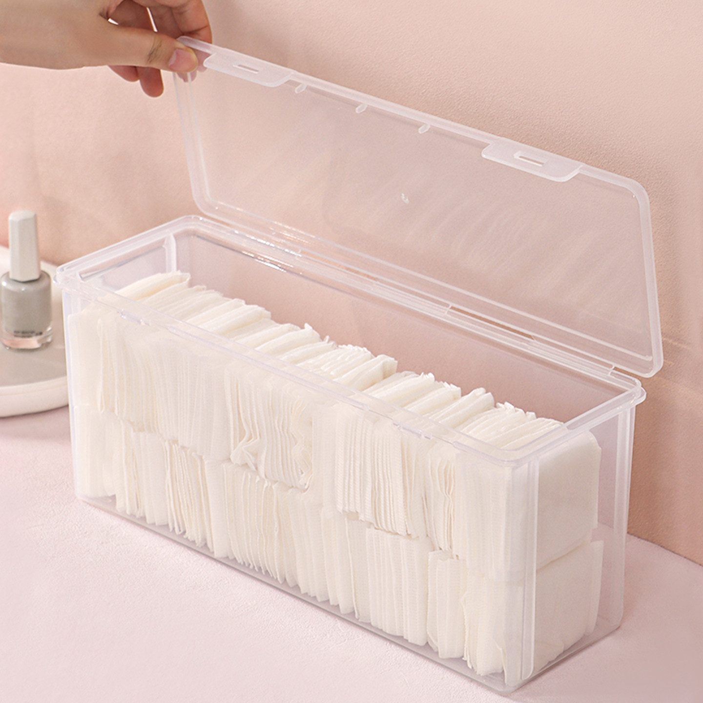 窄缝专用化妆棉收纳盒浴室洗漱台面放湿敷卸妆巾护肤化妆品透明盒,收纳整理,桌面收纳盒,淘宝优惠券,粉丝福利购,淘宝优惠卷