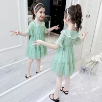 Летний шифоновый наряд маленькой принцессы, юбка, летняя одежда, форма, платье, коллекция 2021, подходит для подростков, в западном стиле