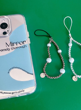 高级感蓝色银河mini手机链ccd挂件挂饰品防丢挂绳极简风cleanfit