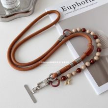 可调节手机链挂绳三用8mm旅游防盗绳子串珠手腕挂链斜挎背带挂脖金属卡扣垫片高端防丢挂件包包相机女链条壳