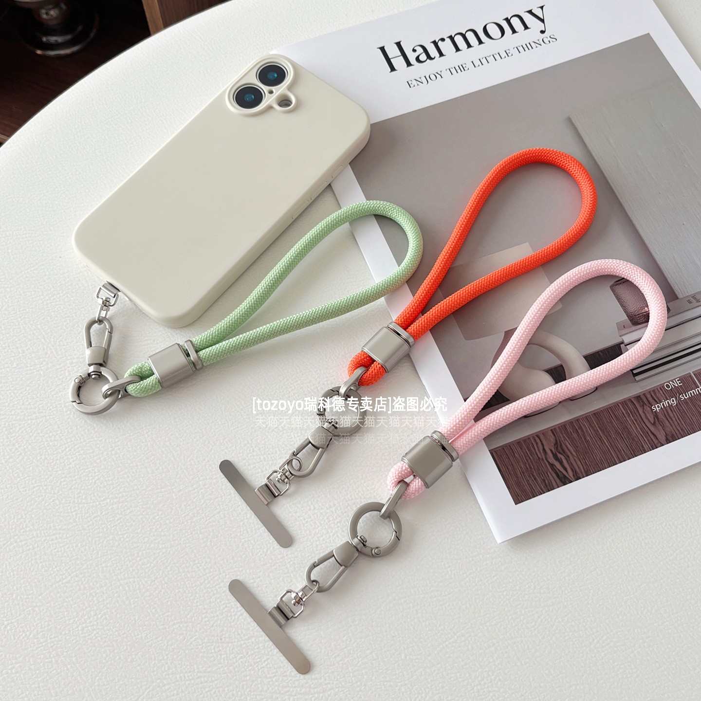 高端纯色挂绳金属可调节卡扣