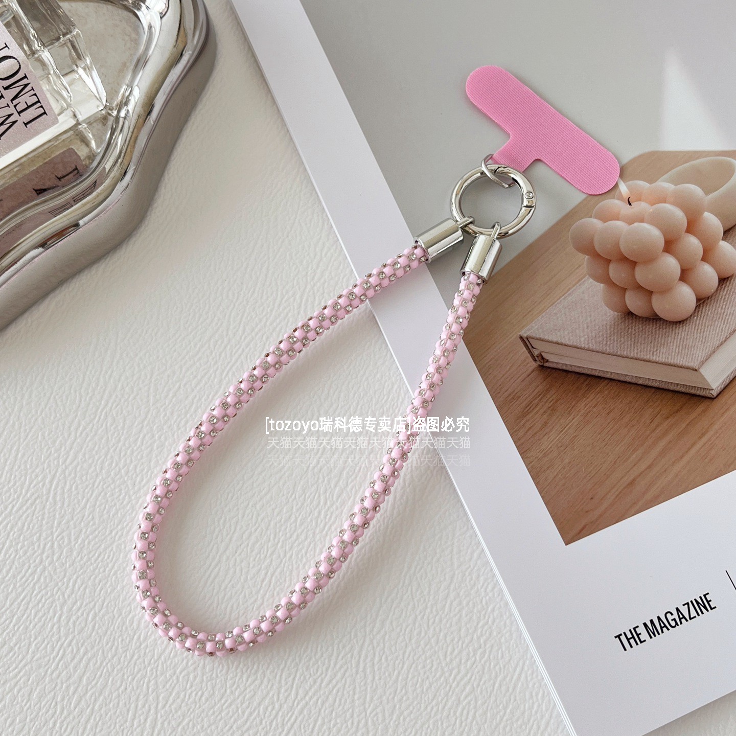 手工镶钻手机链挂绳精致水钻软硅胶手腕式旅游防盗绳链条奢华高端短款手绳闪钻带垫片钥匙时尚手链挂链腕带壳