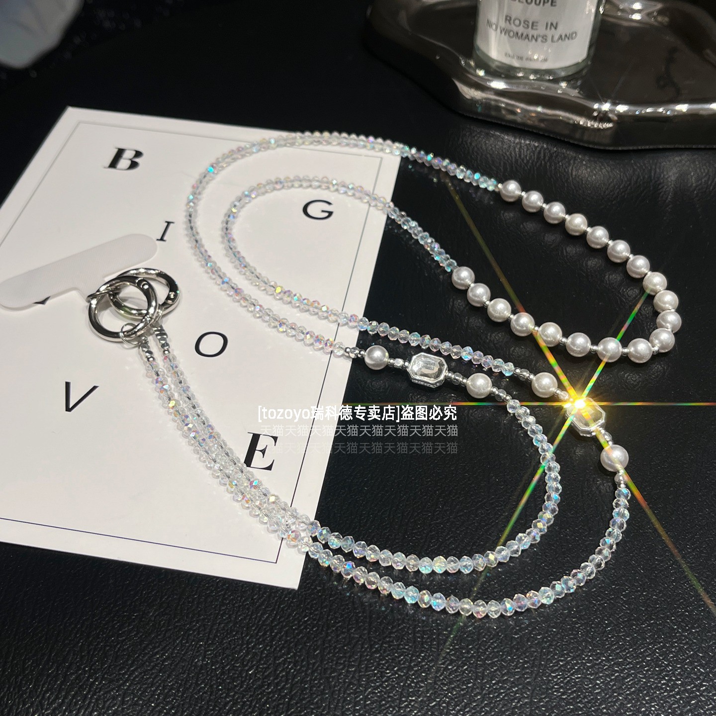 高端时尚炫彩精致水晶闪钻斜挎