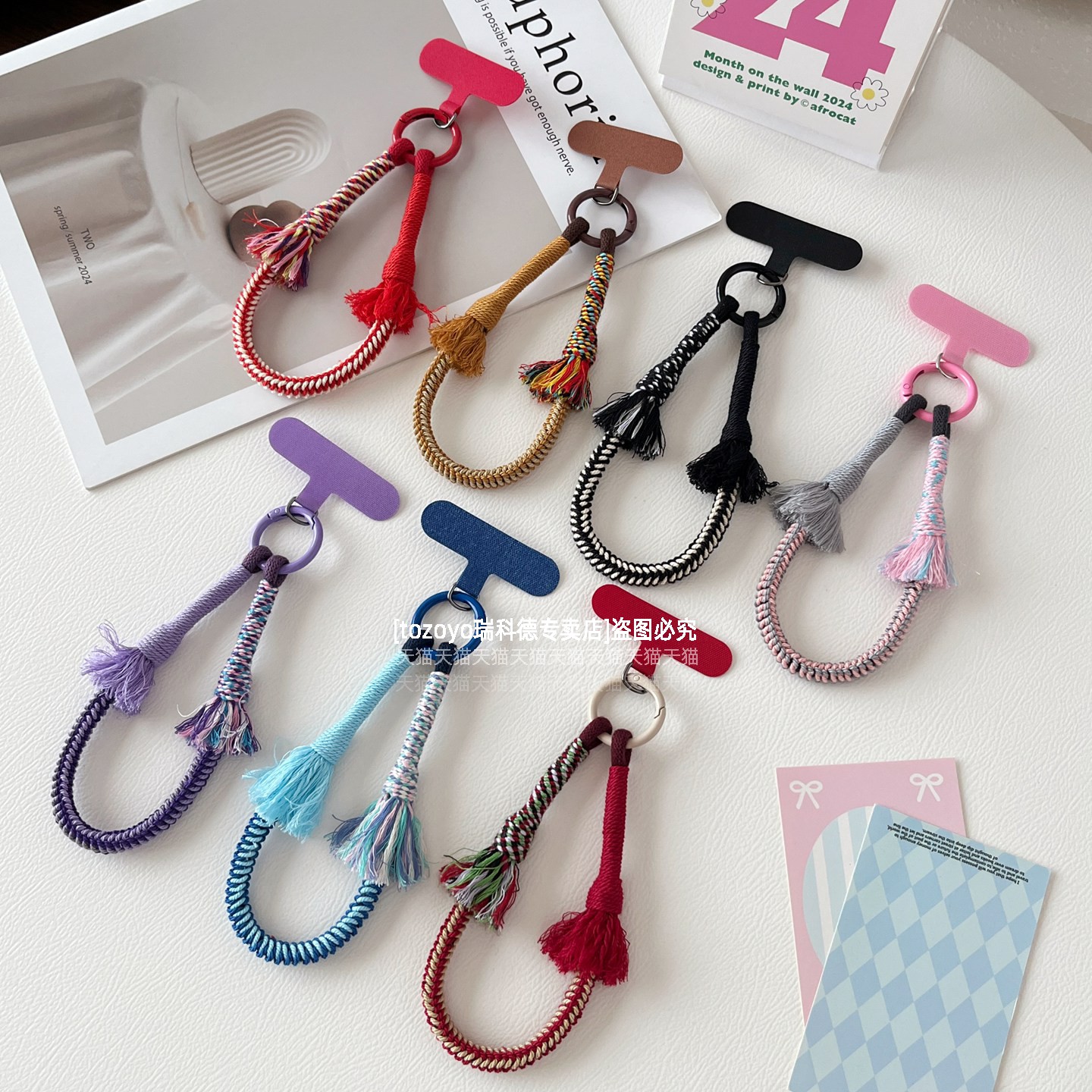 tozoyo纯手工编织手机挂绳民族风个性流苏挂件结实手作挂手腕手绳耐用旅游腕带包包钥匙扣腕绳挂饰垫片新款壳