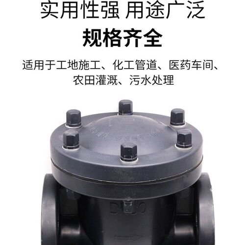 塑料阀门 H44X-10S旋启式法兰止回阀 RPP耐高温止回阀DN25-DN100
