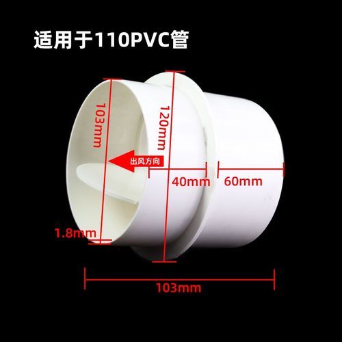 pvc烟道止逆阀管道排气扇排风口风罩油烟机止回阀75pvc倒灌风道