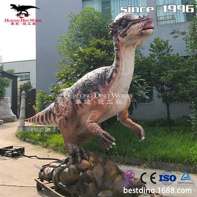 四处张望的小肿头龙宝贝软体硅胶会动会叫碰碰龙儿童模型玩具