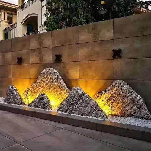 雪浪石头切片组合景观石公园酒店中小型雪浪造景石雕雕塑摆件厂家