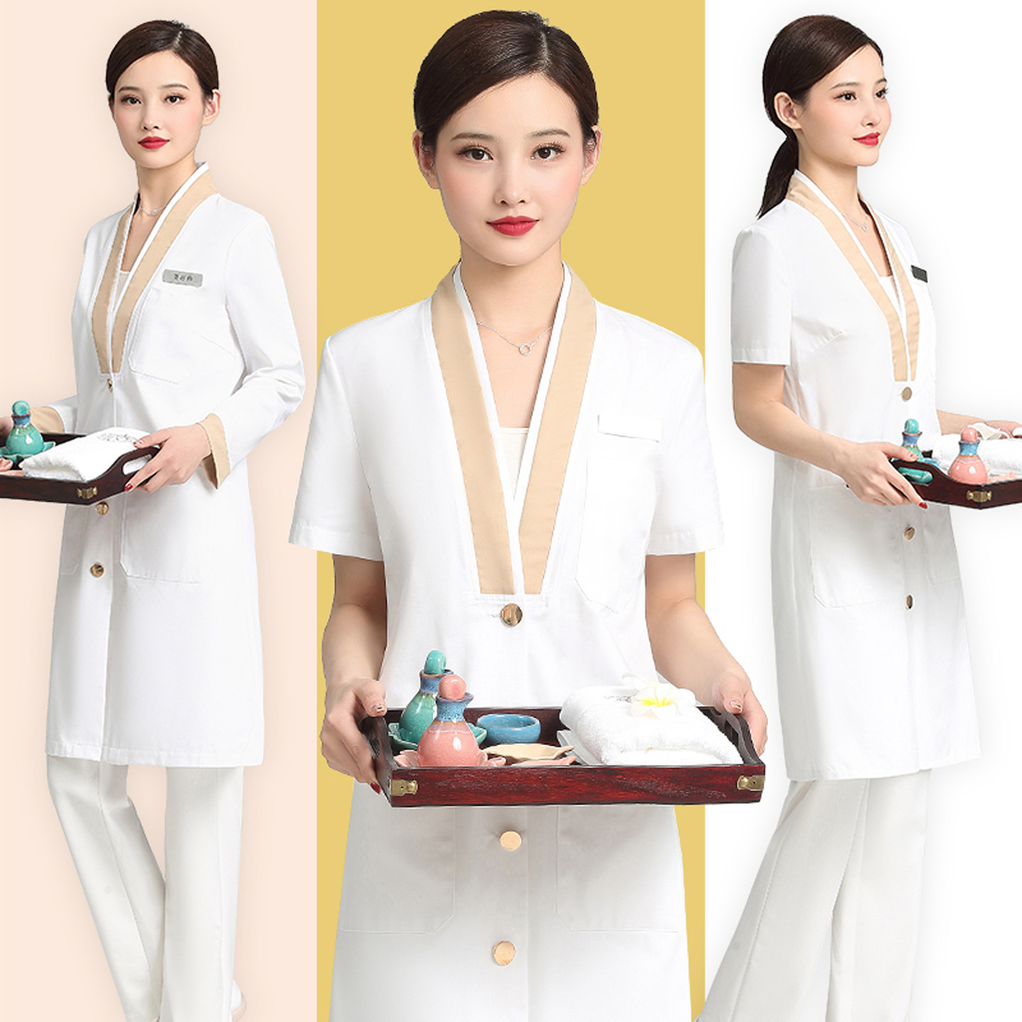 品质美容院美容师工作服夏季韩版医美纹绣师制服皮肤管理新款刺绣