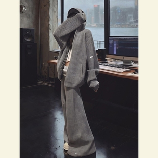 套装 大方得体灰色卫衣休闲裤 女 一整套炸街减龄时尚 2025巨好看秋季