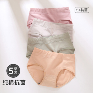 大码 内裤 女士纯棉中腰透气全棉裆高腰收腹包臀5A抗菌女生三角短裤