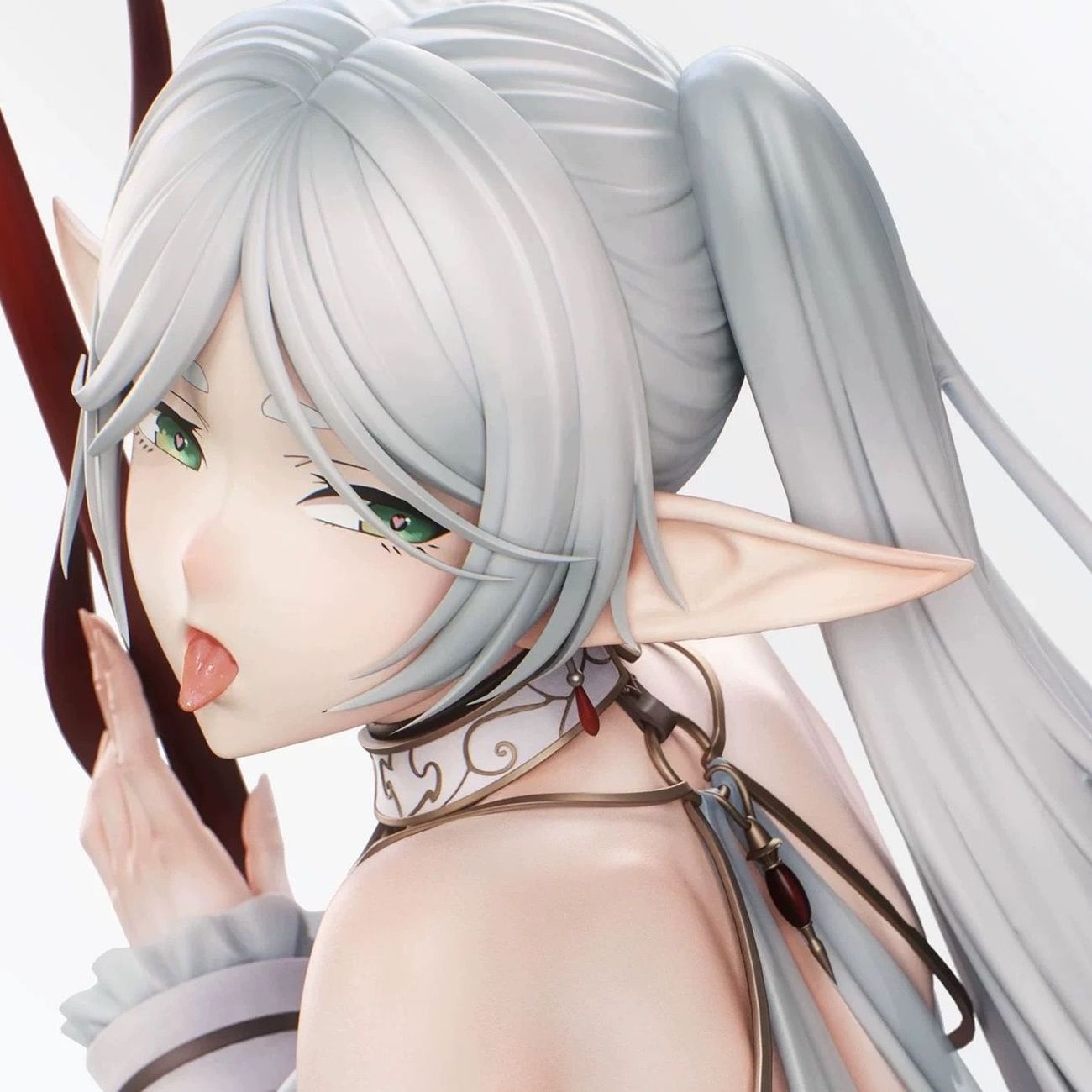 坐姿芙莉莲银发精灵美少