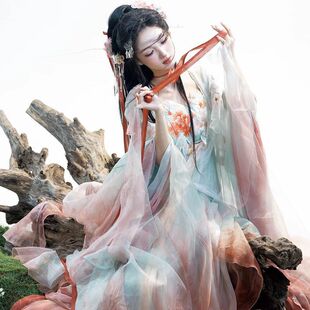 长安花烬十二花神石榴花汉服女超仙齐胸诃子大袖衫