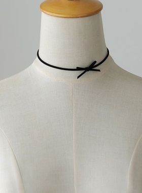 菠萝手作黑色窄麂皮绒ch