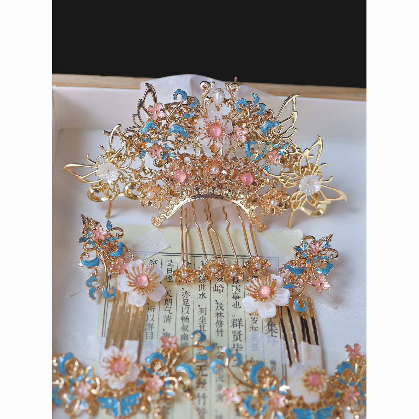 汉服发饰全套流苏发簪仙气唐风发冠古风头饰套装春夏女款古装配饰