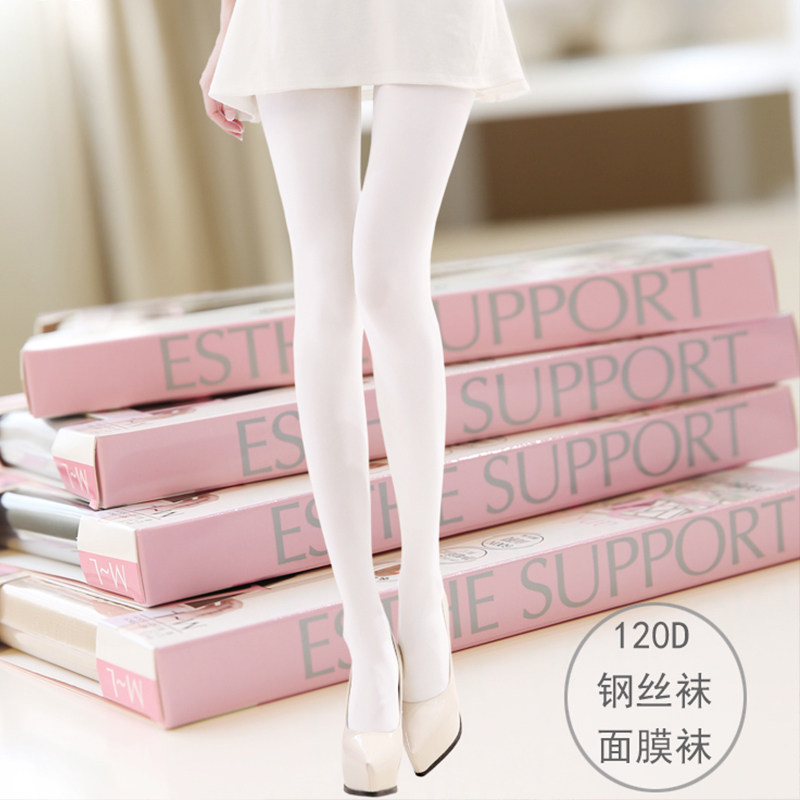 120d连裤袜女春秋显瘦 天鹅绒打底袜ccred美腿白色丝袜日系