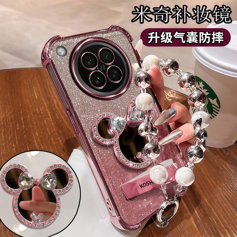 适用oppofindx8s手机壳findx8S+保护x8s十硅胶套带补妆镜子oppo自带镜头膜全包PKT110防摔透明软find外壳女款