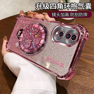 适用华为FNE一AN00全包防摔荣耀70手机壳创意honor70pro新款硅胶sdy一an00保护套带支架h0n0r曲面屏x7o外壳女