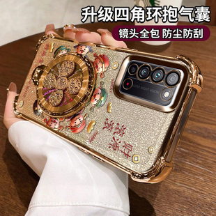 适用华为TEL一AN00a全包气囊荣耀x10手机壳保护硅胶套honorx10新款软壳带镜头膜TN透明10X风生水起支架男女款