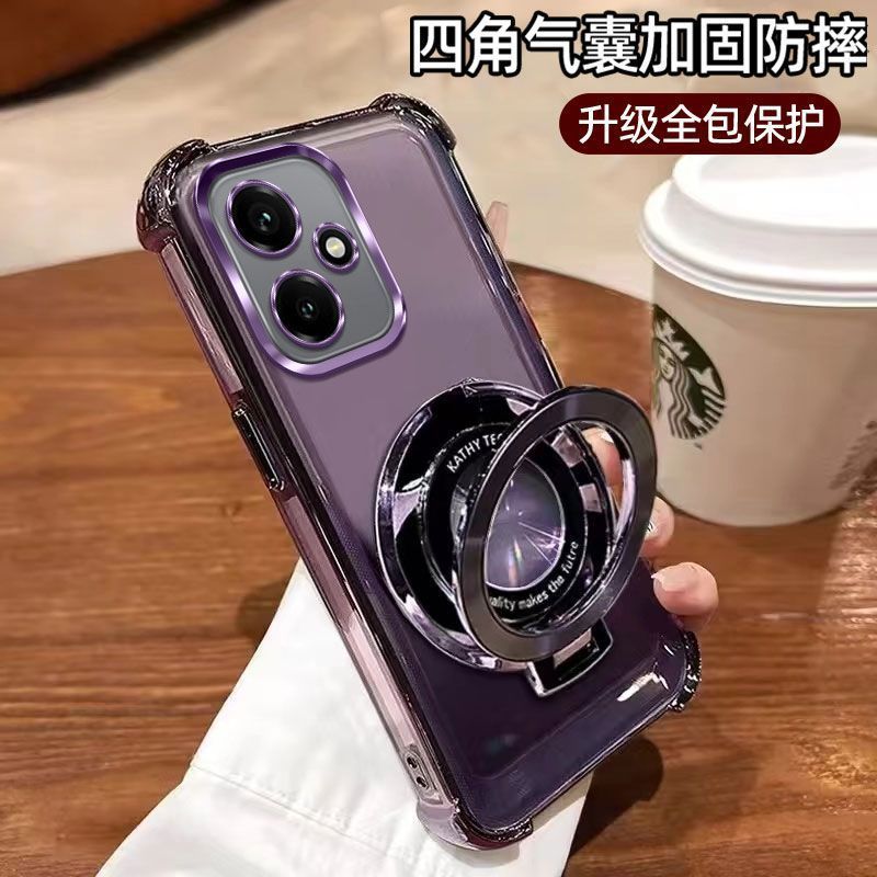 适用华为荣耀400手机壳新款DNN一AN00保护套磁吸支架honor400pro硅胶全包气囊pr0透明软壳por自带镜头膜男女