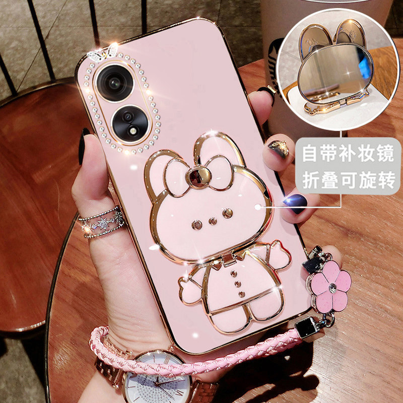 oppoa1x手机壳带镜子oppo保护A1x硅胶套PHJ110新款全包opa防摔oppa软壳oppophj支架可爱opoa女0pp0潮5g高颜值