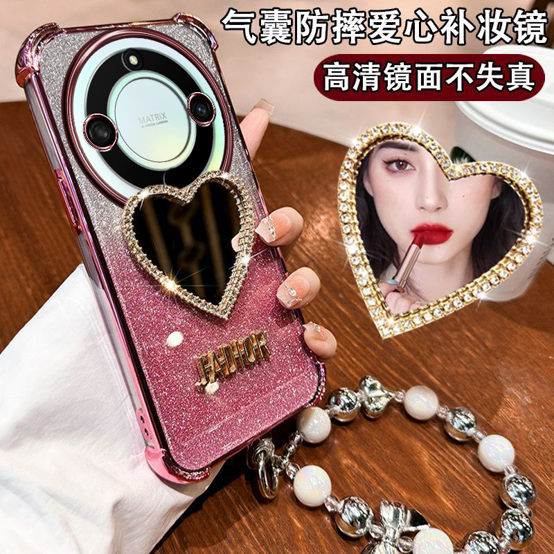 荣耀X40手机壳带镜子硅胶