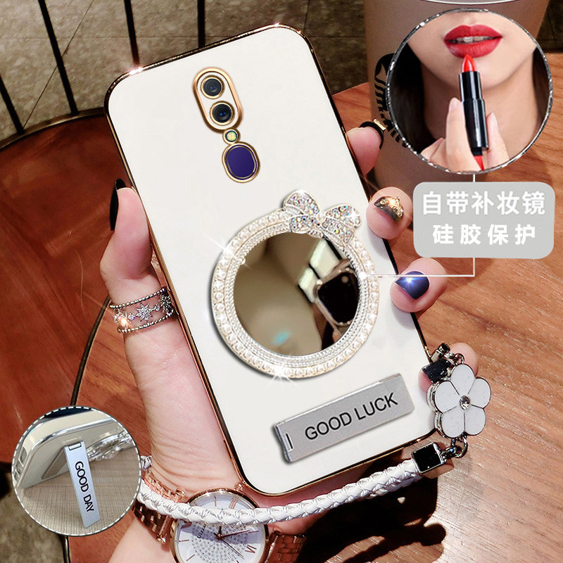 oppoA9手机壳PCAM10全包补妆镜oppo A9x新款保护A9硅胶套opa软壳镶钻opooa女潮opopa0pp0带支架oopoa可爱超薄