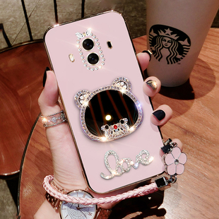 华为mate10手机壳BLA一AL00新款 保护mete10pro硅胶套镶钻ALP全包防摔ALOO软壳补妆镜mt10外壳m10por网红p女款