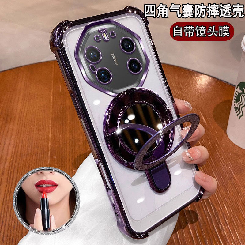 适用华为mate80rs手机壳镜面meta80pro非凡大师保时捷版新款保护套mt透明软m80硅胶全包气囊带镜头膜防摔男女