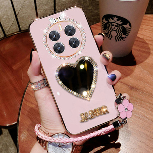 华为mate50手机壳CET一AL00新款保护套mete50pro全包镜子DCO软壳m50硅胶带钻mt魅特met外壳高颜值por可爱女潮