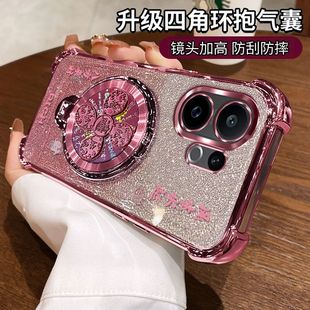 适用vivov60手机壳新款vivo保护v60lite国际海外版硅胶套5g带镜头膜v605g全包气囊V2511风生水起支架透明女款