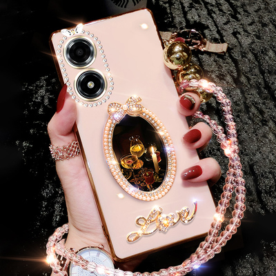 oppoA2x硅胶镶钻补妆镜新款